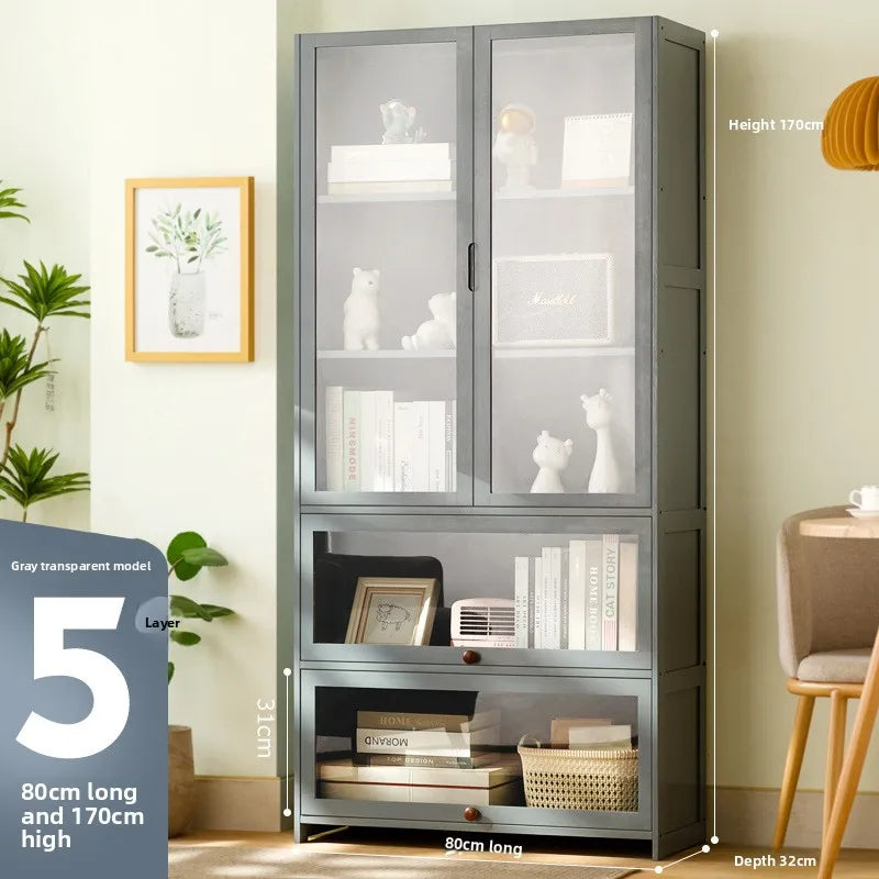 Bookshelf Shelf Floor-to-ceiling bookcase Reading shelf Children's home living room Multi-layer storage Simple storage cabinet Oasis Select Dark Grey GT 5-80