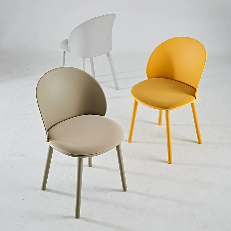 Plastic Designer Dining Chair Home Simple Backrest Stool Internet celebrity Dopamine Color Makeup Desk Dining Table and Chair Oasis Select
