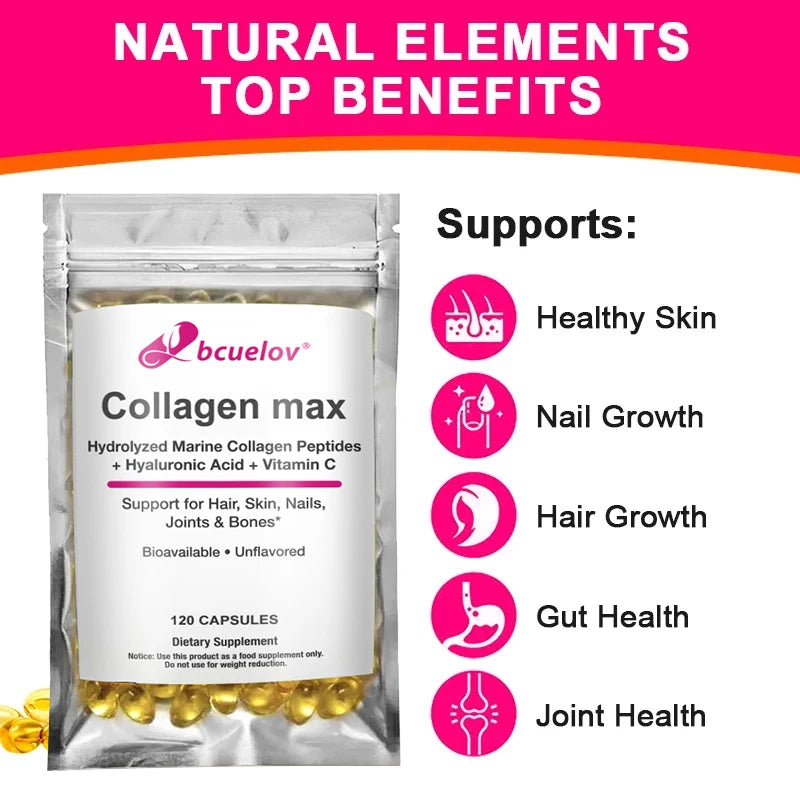 Marine Collagen Peptides with Hyaluronic Acid & Vitamin C – 60ct