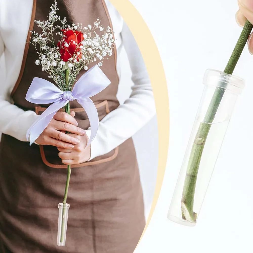5/10/20pcs Floral Water Tubes Plastic Transparent Water Flower Water Tubes Roses Fresh Flowers Florist Nutrition Flower Oasis Select