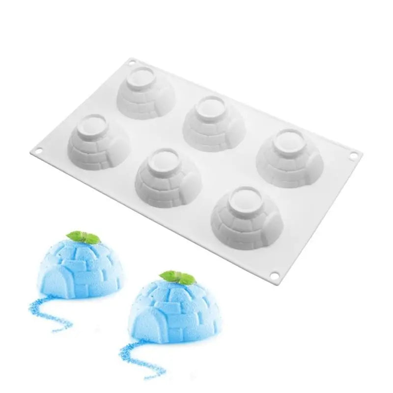 6-Cavity Igloo Silicone Cake Mold for Mousses Ice Cream Kitchen Pastry Making Tool Accessory Oasis Select Default Title