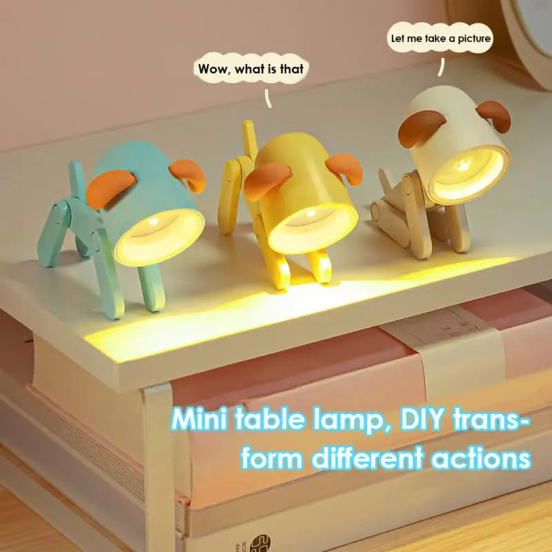LED Night Light Mini Cute Pet Light Student Gift Cartoon Pet Folding Table Lamp Room Bedside Bedroom Living Room Decor Oasis Select