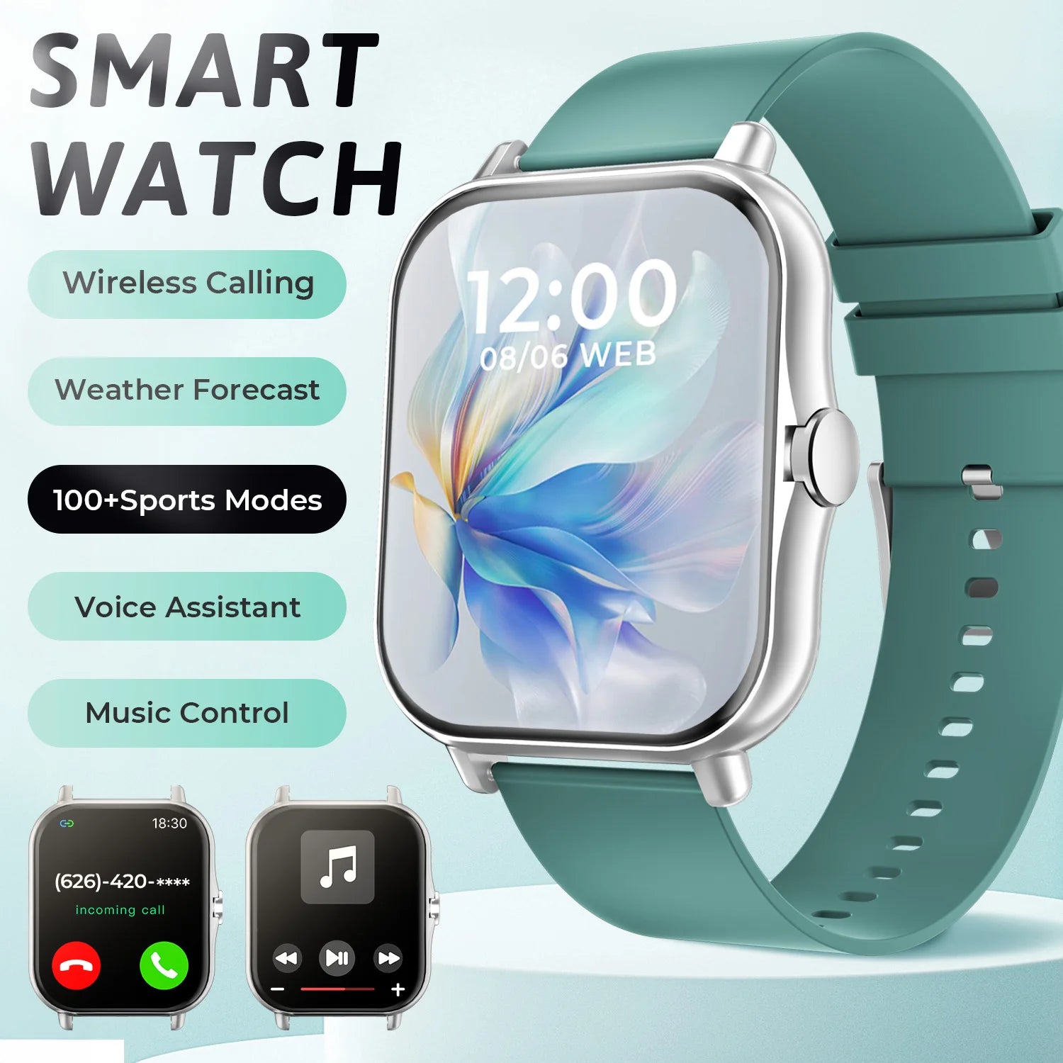 SIMSONLAB Smartwatch – Bluetooth Call & Fitness Tracker Watch
