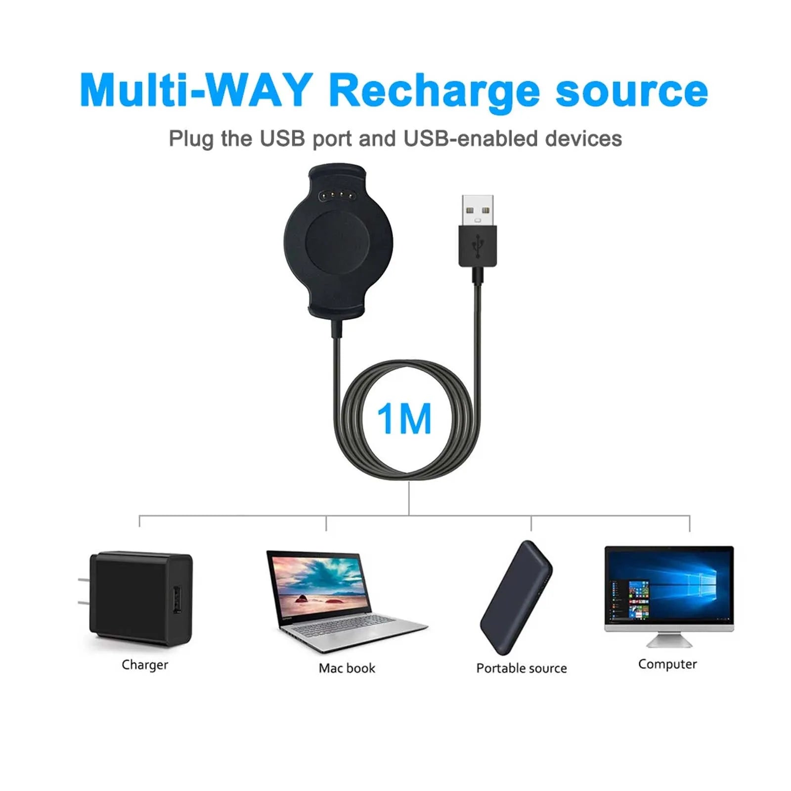 Huawei Watch 2 / 2 Pro USB Replacement Charger Cable 3.3ft Smartwatch Charger Cable Oasis Select