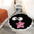 Cute Black Briquettes Carpet Soft Plush Shaggy Round Lounge Rug Anti-Slip Cartoon Style Cozy Living Room Home Decor Rugbriquette Oasis Select pink 80x80cm