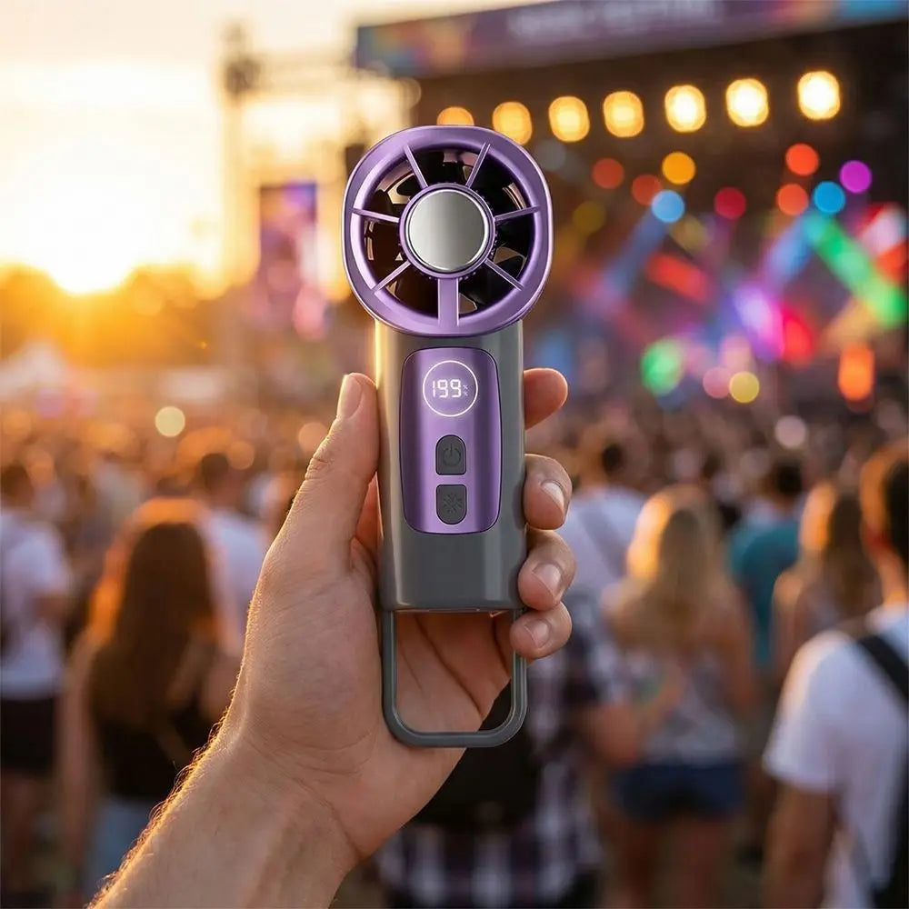 199 Speeds TEC Cooling Handheld Fan USB Charging High-speed Rechargeable Mini Fan Long Battery Life Quiet Portable Handheld Fan Oasis Select