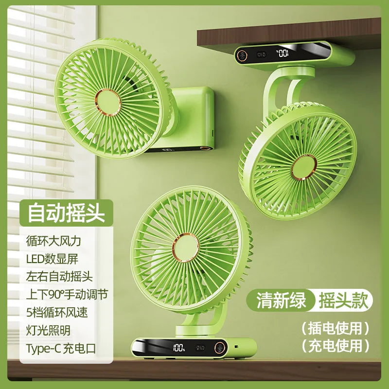 URGGU F6 5-Speed Clip Fan – Digital Display & Night Light