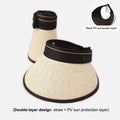 Foldable Empty Top Straw Sun Visor Hat Women Girls UV Protection Casual Beach Sunshade Outdoor Cap Oasis Select A5
