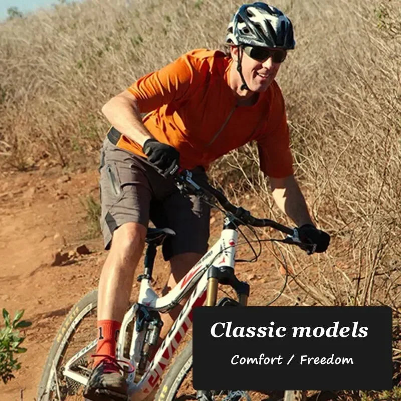 X-TIGER Men's Mountain Bike Shorts Loose Fit MTB Motorcycle Riding Shorts Multi-Pocket Outdoor Waterproof Hiking Cargo Shorts Oasis Select
