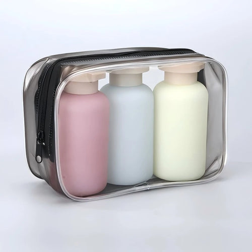 3Pcs 100ML Travel Bottles Set, Leak-Proof Refillable Portable Dispenser for Shampoo Toner Lotion Shower Gel, Travel Essentials Oasis Select