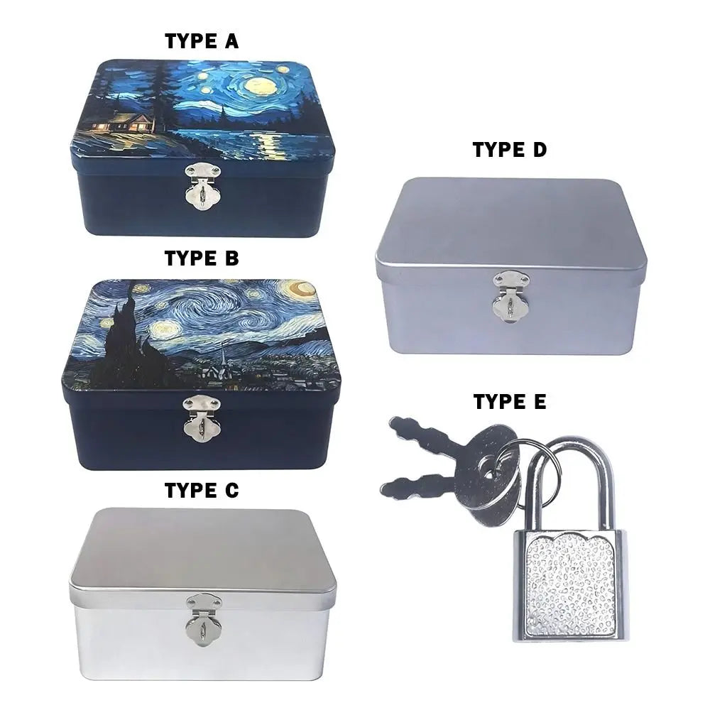 Large Size Storage Box Metal Material Private Storage Password Lock Box Password Lock Desktop Organizer Personal Items Oasis Select