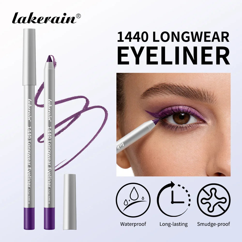 12 Colors Eyeliner Pencil Long-lasting Wear Waterproof Smudge-proof Smooth Precise Application Smokey Eyeliner Pencil Makeup Oasis Select