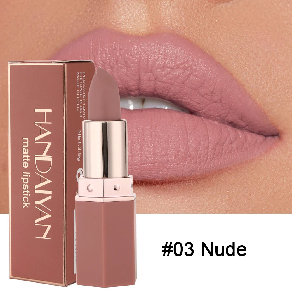 HANDAIYAN Matte Lipstick – 6 Shades, Long-Lasting & Moisturizing