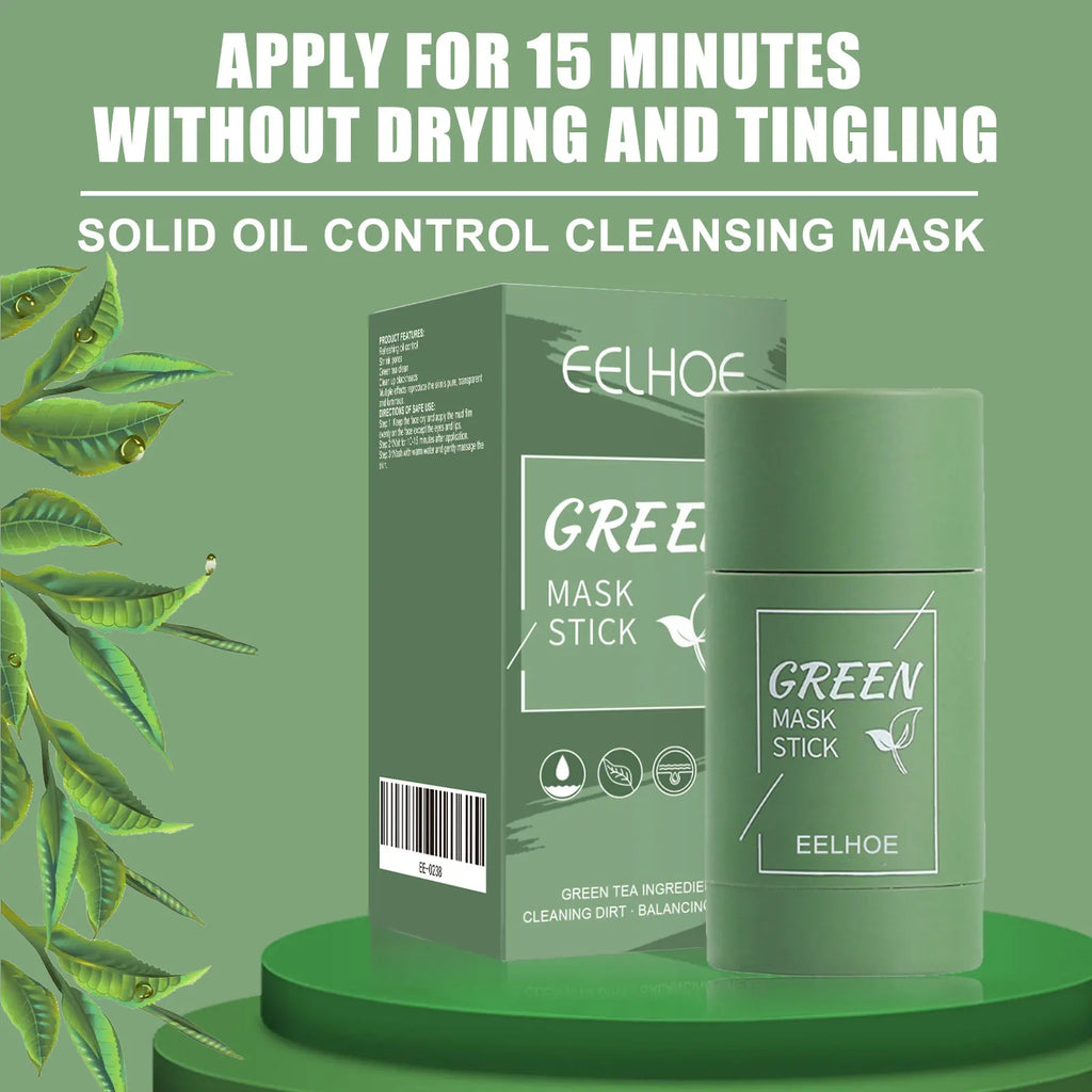 Green Tea Solid Mask Stick – Deep Cleanse & Pore Refining