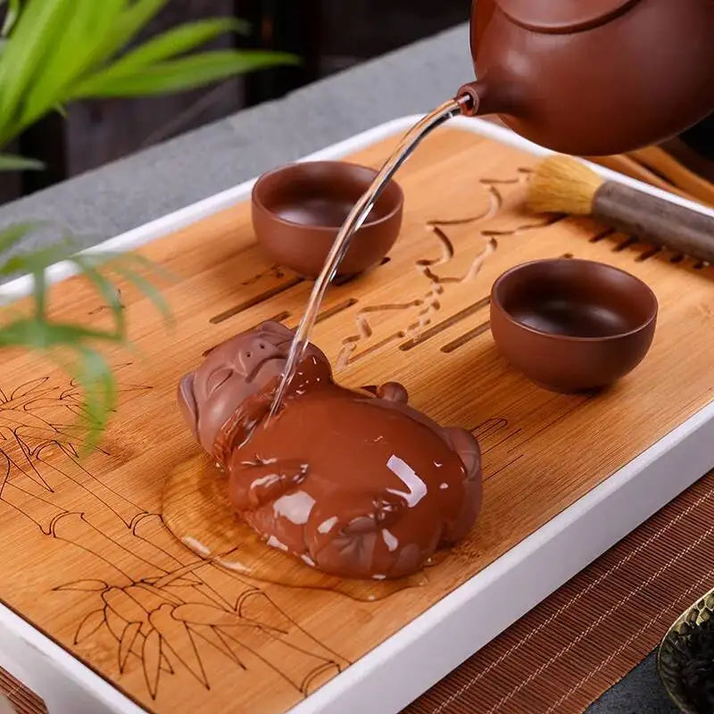 Purple Clay Pig Tea Pet Pig Can Raise Tea Table, Tea Art, Tea Ceremony, Creative Personality, Tea Table Ornaments Oasis Select