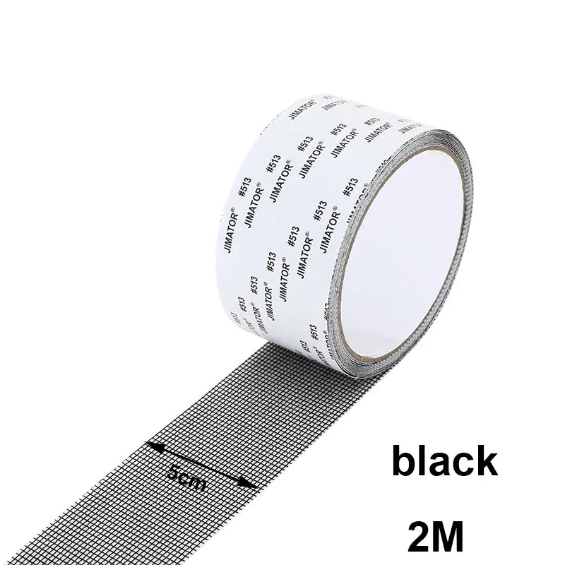 5/10cm Window Screen Repair Tape Self Adhesive Mesh Tape Net Door Fix Patch Anti Insect Mosquito Mesh Broken Holes Repairing Oasis Select 5cmx2m black