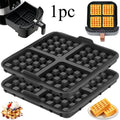 Square Waffle Maker Mold for Air Fryer, Non-Stick Baking Tray Compatible with 4-7QT,for Belgian Waffles,Pancakes,Dishwasher Safe Oasis Select black