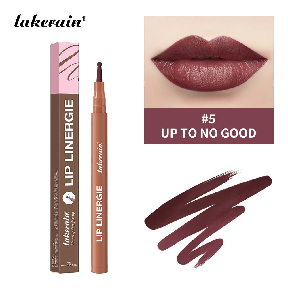 Lakerain Lip Liner Flexible Ballpoint Felt Tip Long Lasting Lip Liner Stain Waterproof No Transfer & Smudges 8 Color Lips Makeup Oasis Select UP TO NO GOOD