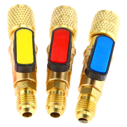 Three Color 1/4 "external Thread To 1/4" Internal Thread SAE Straight Through Ball Valve Refrigerant R22 AC Load Oasis Select Tricolor Ball valve