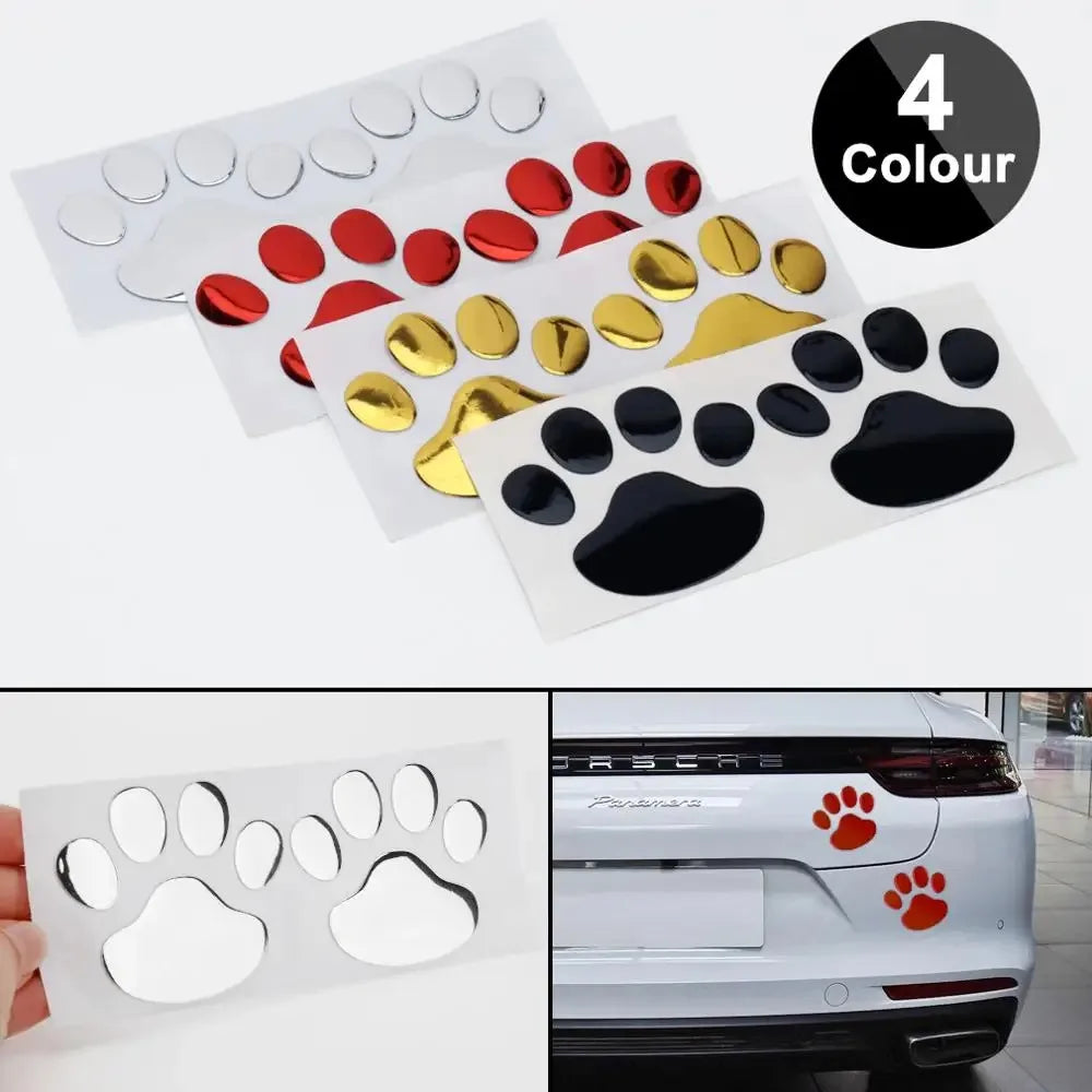 Car Stickers Creative Decals Paw 3D Animal Dog Cat Foot Prints Decal Car Motocycle Sticker Car Accessories Oasis Select