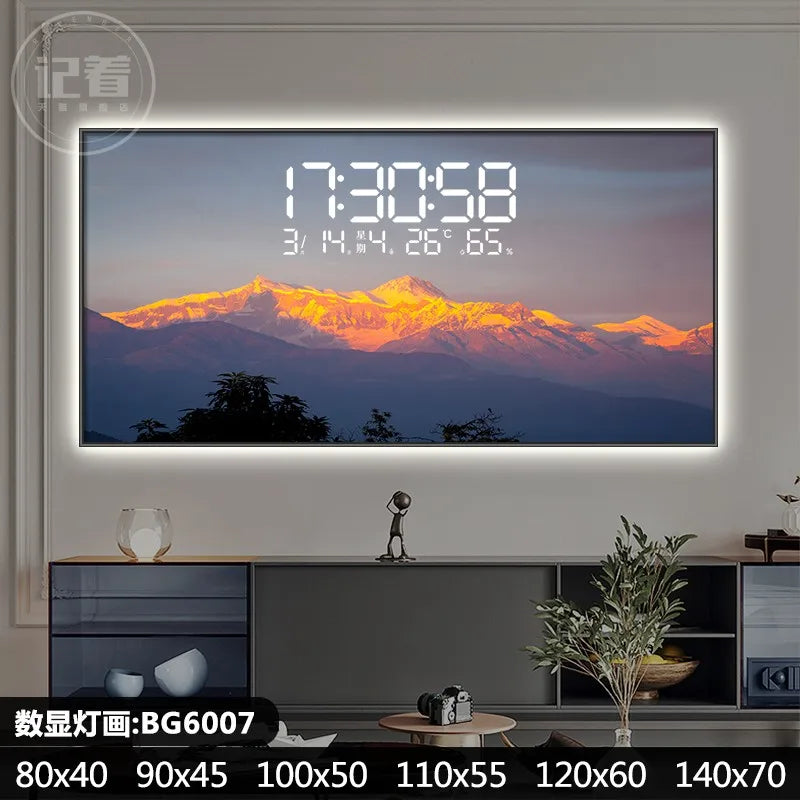 Permanent Calendar Electronic Wall Clock Guest Restaurant Decorative Painting Large Screen LED Lights Plug-in Wall Clock Oasis Select BG6007 80CM X 40CM