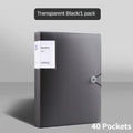 A4 Color Transparent Folder Document Large Capacity Dustproof Waterproof File Organizer Score Test PaperHolder Student File File Oasis Select black