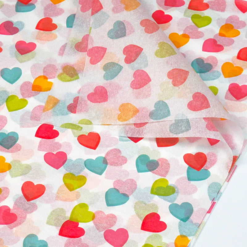 20pcs Colorful love tissue paper Gift wrapping paper 50x70cm Birthday party decorations DIY Baking lining wrappers Oasis Select