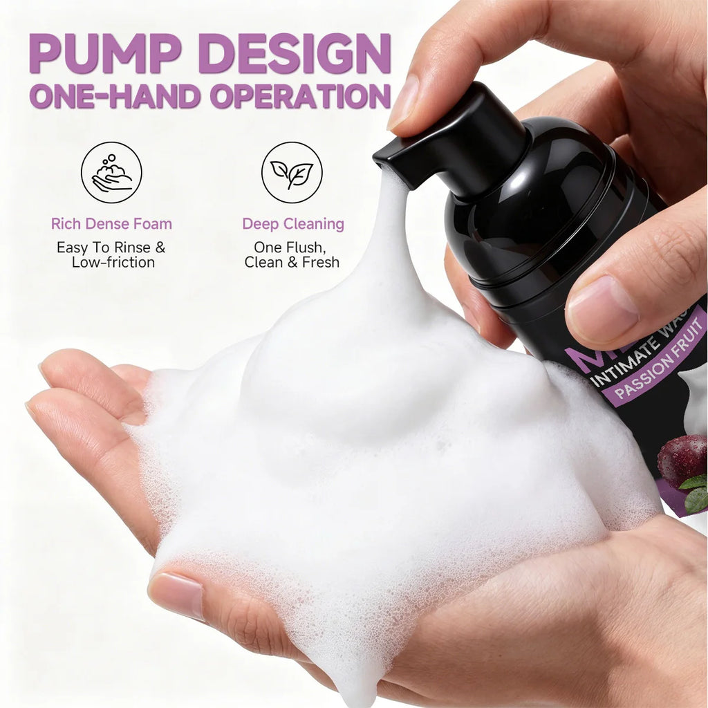 MEN'S INTIMATE WASH PASSION FRUIT，Long-lasting deodorizing men's wash foam, gentle cleanses and moisturizes, men's personal care Oasis Select