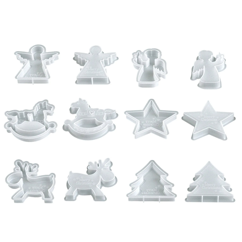 DIY Christmas Reindeer Trojan Horse Pentagram Christmas Tree Angel Boy Candle Ornament Aromatherapy Gypsum Resin Silicone Mold Oasis Select