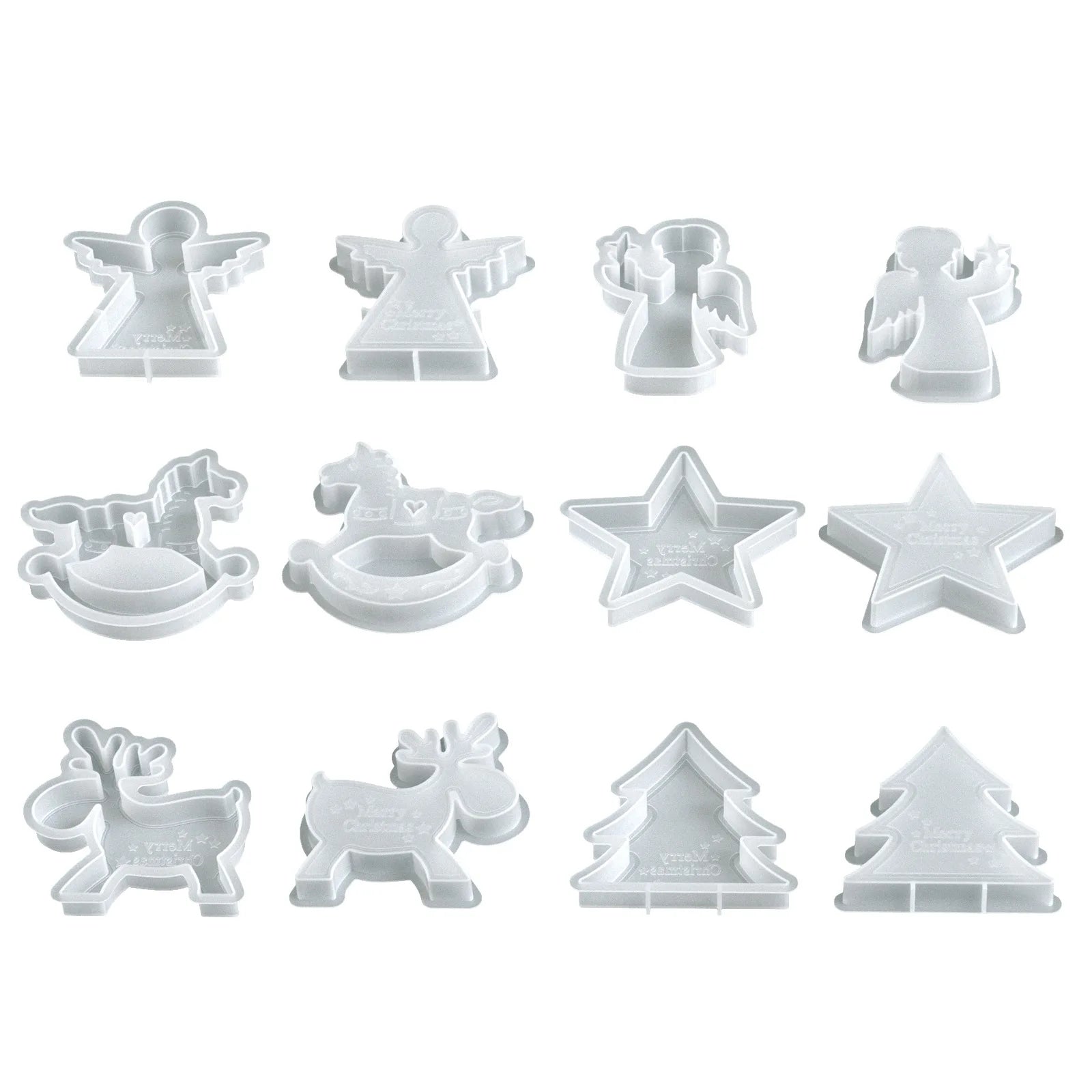 DIY Christmas Reindeer Trojan Horse Pentagram Christmas Tree Angel Boy Candle Ornament Aromatherapy Gypsum Resin Silicone Mold Oasis Select