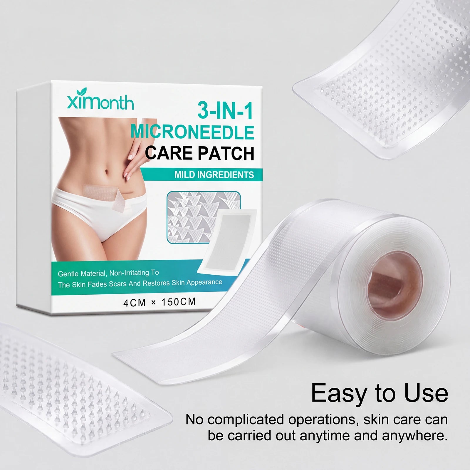Microneedle Silicone Body Care Patch 4cm×150cm | Breathable