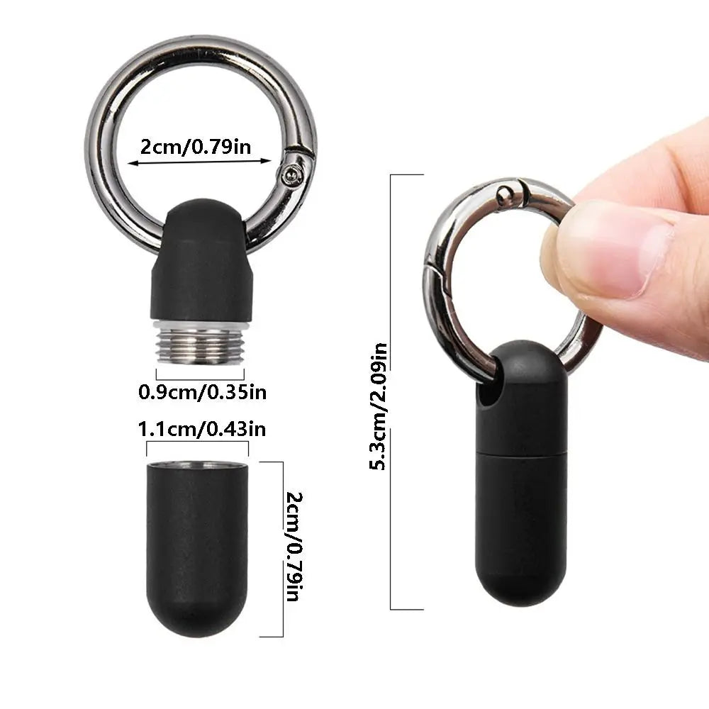 Sealed Design Pure Titanium Pill Box Keyring Attachment Ultra-light Weight Portable Pill Organizer Waterproof Anti-Rust Oasis Select