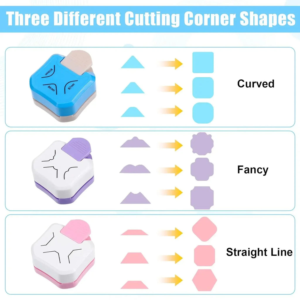 3 Way Corner Rounder Punch, 4mm, 7mm, 10mm 3 in 1 Corner Cutter for Card Making, Laminate, Cardstock, Scrapbooking Oasis Select