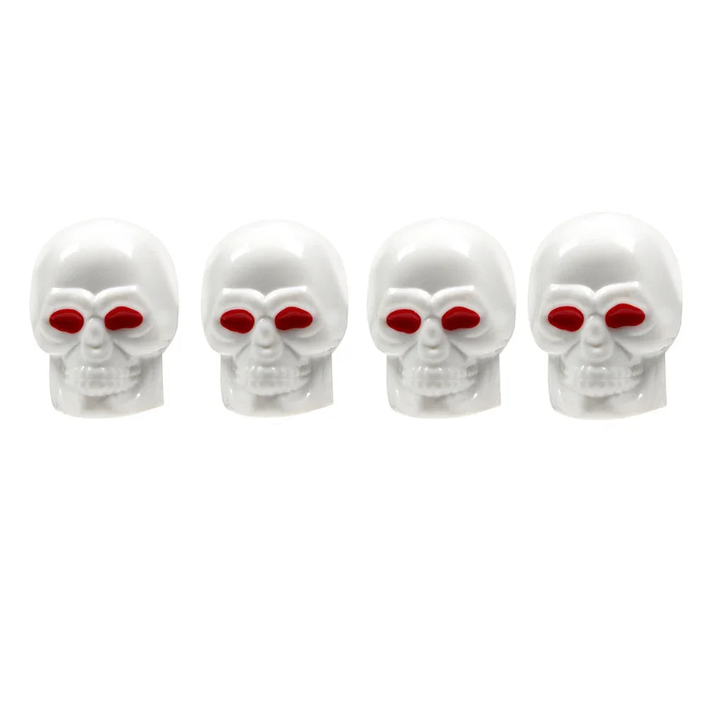 Skull Valve Caps ABS Car Wheel Plugs For Alloy Wheels Tire Valve Cap Auto Valve Cover For Cars Motorcycles Bikes Oasis Select WHITE