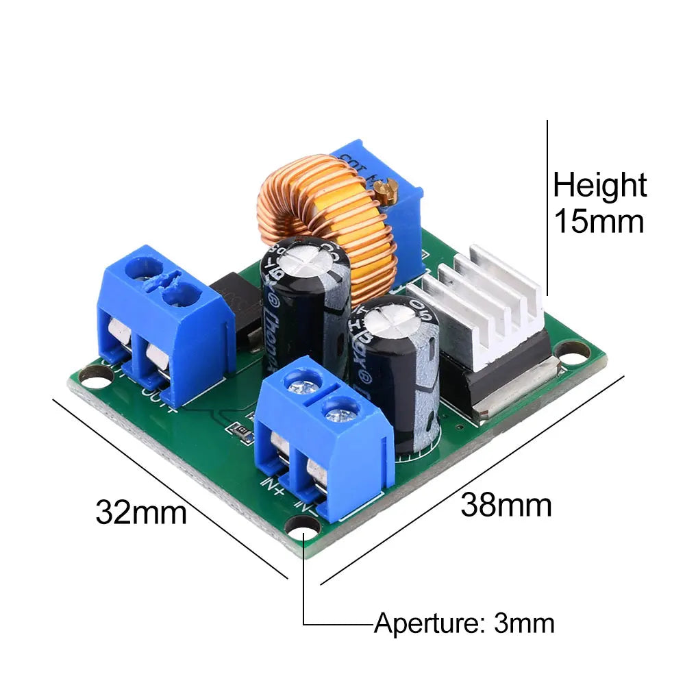 DC-DC 4-38V To 1.25-36V 5A 75W Adjustable Buck Power Module High-power Step-down Voltage Regulator Board With Heat Sink Oasis Select