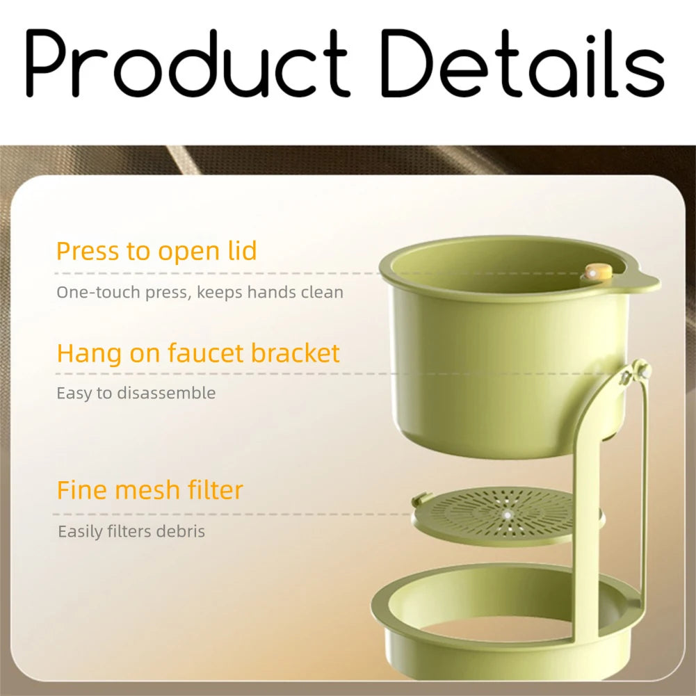 Push Auto-Dump Sink Strainer Basket | Anti-Clog Drain Filter