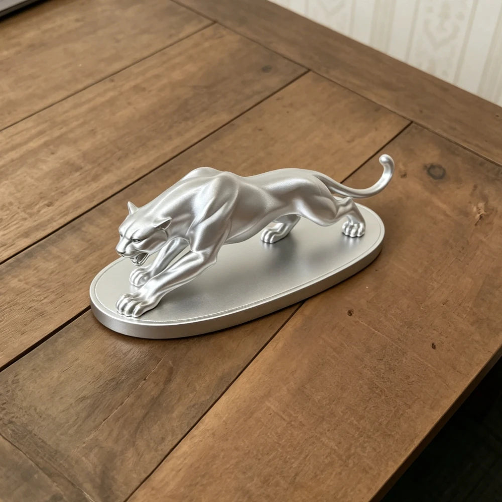 In-vehicle Panther Figurine Modern Animal Statue Elegant Wildlife Sculpture for Home Office Living Room Desktop Shelf Decor Gift Oasis Select