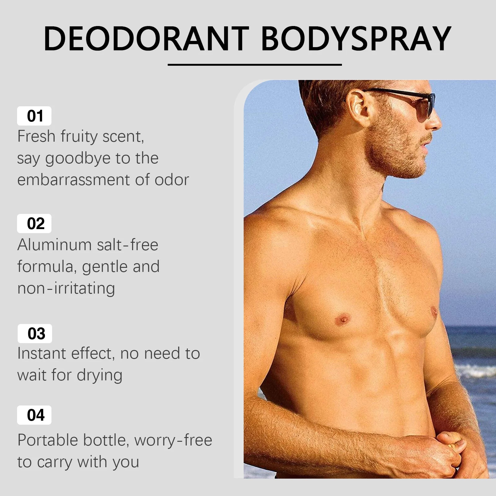 East Moon Fruity Men's Underarm Deodorant Body Spray 100ml Men's Deodorant Spray Oasis Select