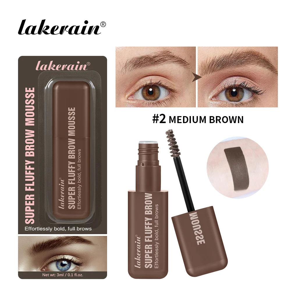 Superfluff Volumizing Brow Mousse Eyebrow Gel Thick Eyebrows Tint Tinted Brow Gel Multiple Color Long-Lasting Waterproof Makeup Oasis Select 2MEDIUM BROWN