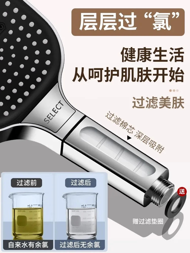 New 13CM Large Panel 3 Modes Adjustable Home Shower Head High Pressure Massage ShowerHead Filter Element Bathroom Accessories Oasis Select