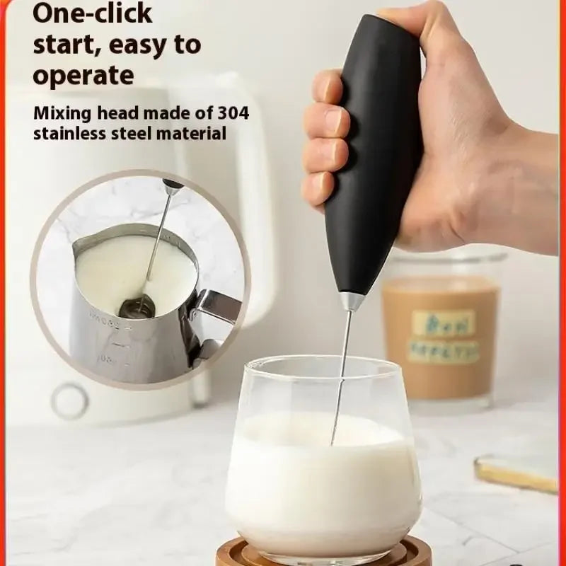Wireless Electric Handheld Egg Beater And Milk Frother Mini Whisk Mixer for Coffee And Cappuccino Household Use - 1Pcs Oasis Select