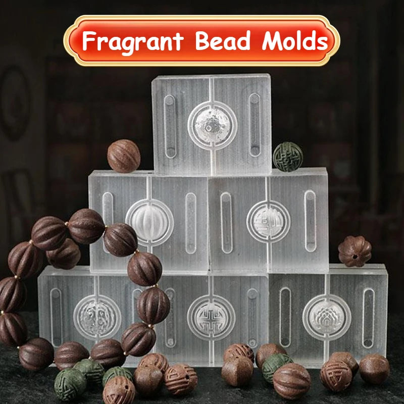 4Set Fragrant Bead Molds Handmade DIY Fragrant Clay Double-sided Pressing Method Hand Bracelet Decor Tools Fragrant Clay Molds Oasis Select