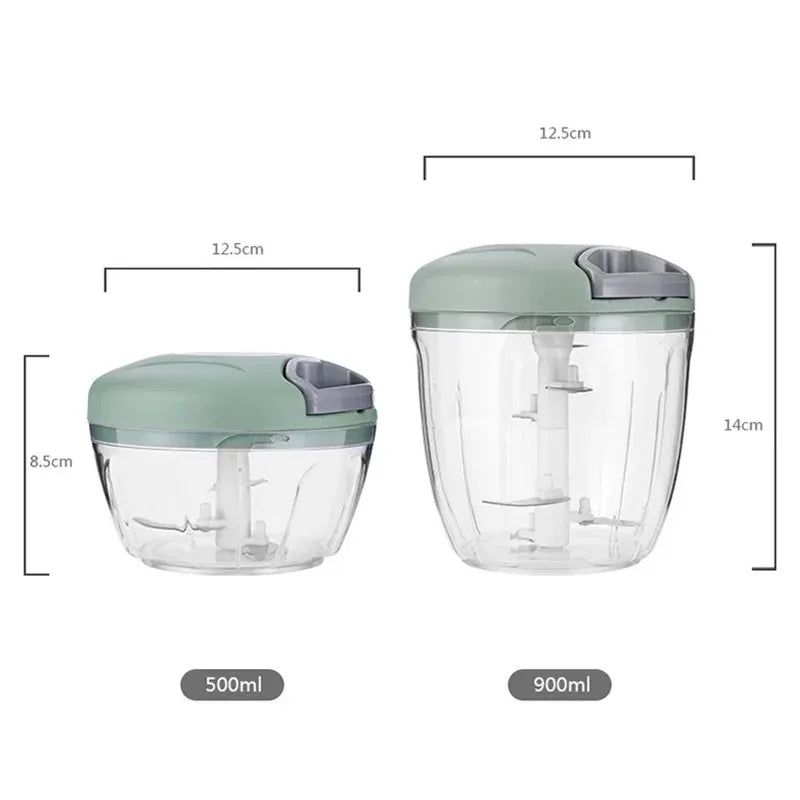 Manual Garlic Chopper & Vegetable Mincer 500ml/900ml Manual Food Chopper Oasis Select