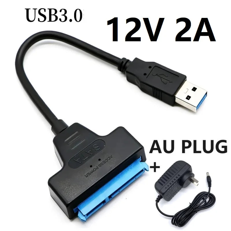 USB 3.0 to Sata III Cord SATA to USB 3.0 Cable Up to 6 Gbps for 3.5 2.5 Inch External HDD SSD Hard Drive SATA 3 22 Pin Adapter Oasis Select AU Plug