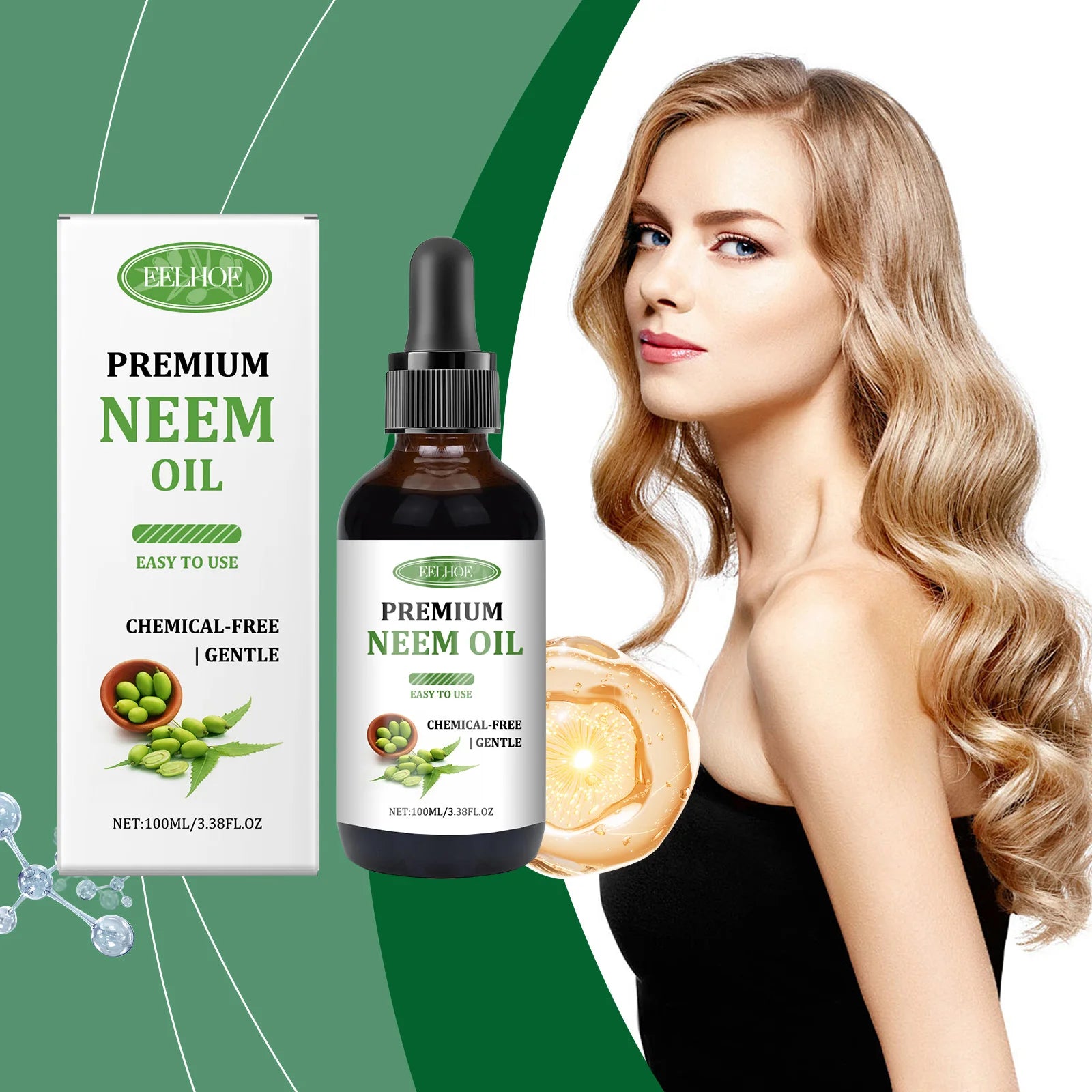 Eelhoe Neem Oil Care Essential Oil Nourishes Scalp Skincare Armor Neem Oil Massage Oil Nourishes The Skin Relieve Scalp Fatigue Oasis Select
