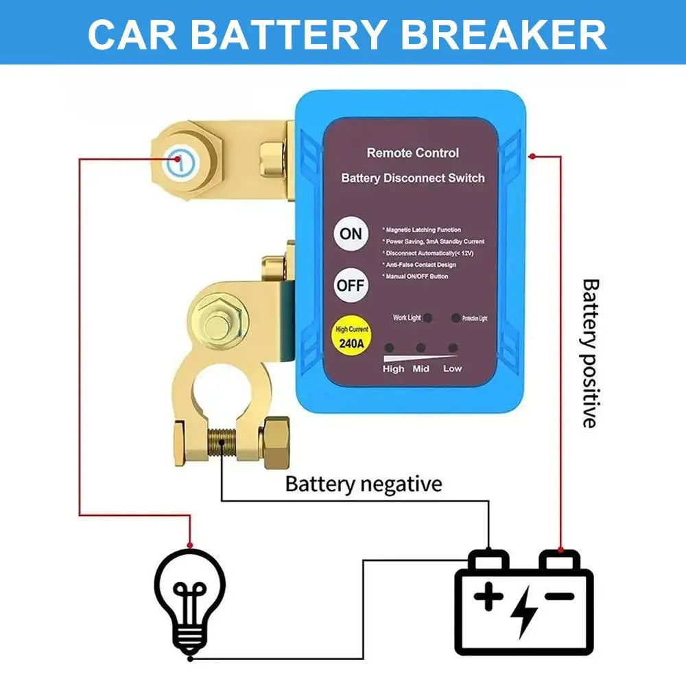 Smart Remote Battery Disconnect Switch 12V/24V 240A Kill Switch