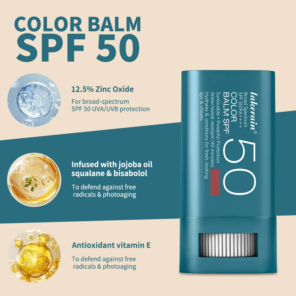 Color Balm SPF 50 Lip & Cheek Tint – 8 Shades Buildable Blush Lip & Cheek Tint Oasis Select