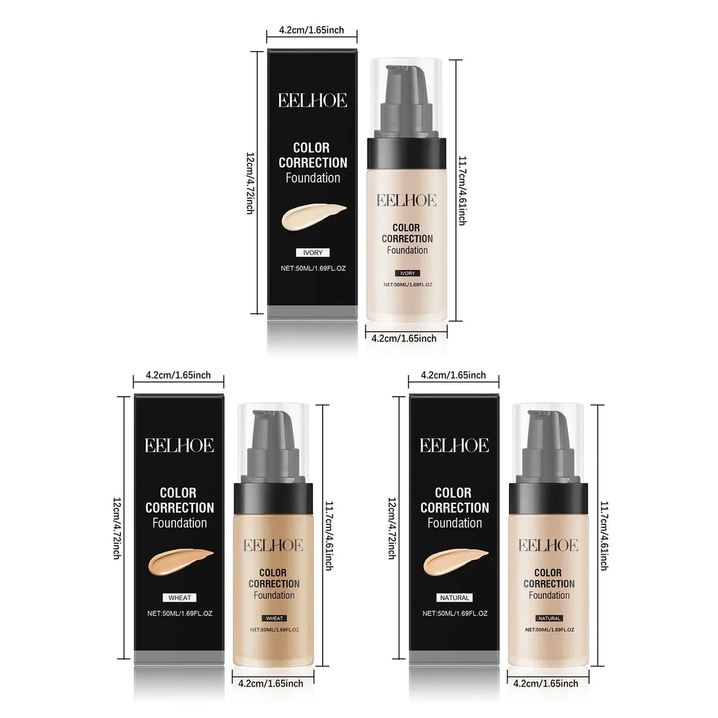 Eelhoe CC Cream Foundation 50ml – Matte Full Coverage BB Cream Liquid Foundation Oasis Select