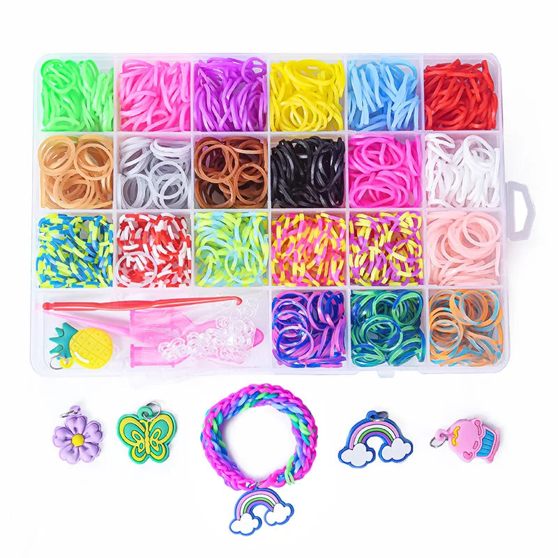 1Set Elastic Rubber Band Refill Loom Bracelet Kit Organizer for DIY Knitting Friendship Craft Girl Kid Creativity Birthday Gift Oasis Select K1469ST00