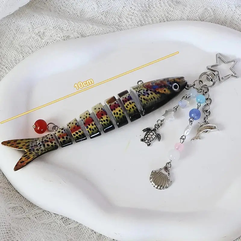 Handmade Fish Keychains Lovely Jewelry Artificial Fish Bait Swimbait Mobile Phone Lanyard Keychain For Men And Women Jewelry Oasis Select A3